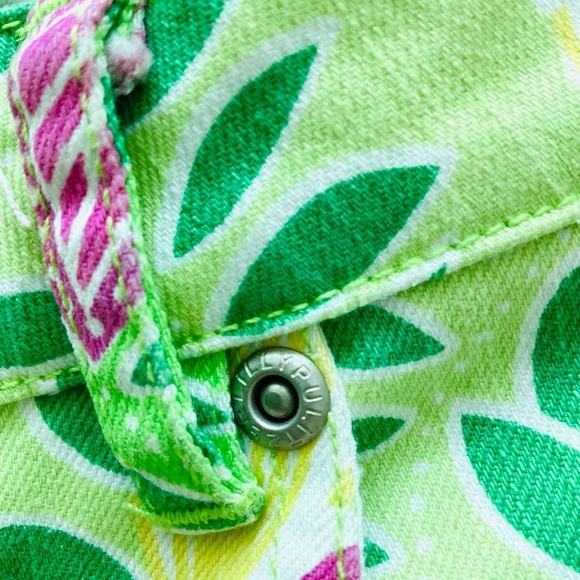 Lilly Pulitzer Summer Fling Butterfly Sequin Crystals Jeans Size 2 Cropped Pants - Picture 5 of 6